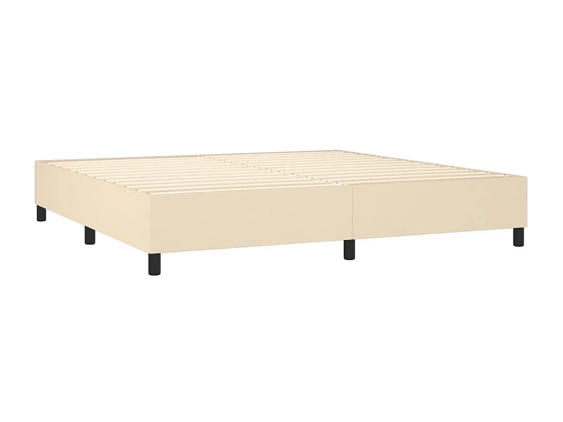 LED-Boxspringbett mit Matratze,Bett für Schlafzimmer Creme 200x200 cm Stoff -CFW61091