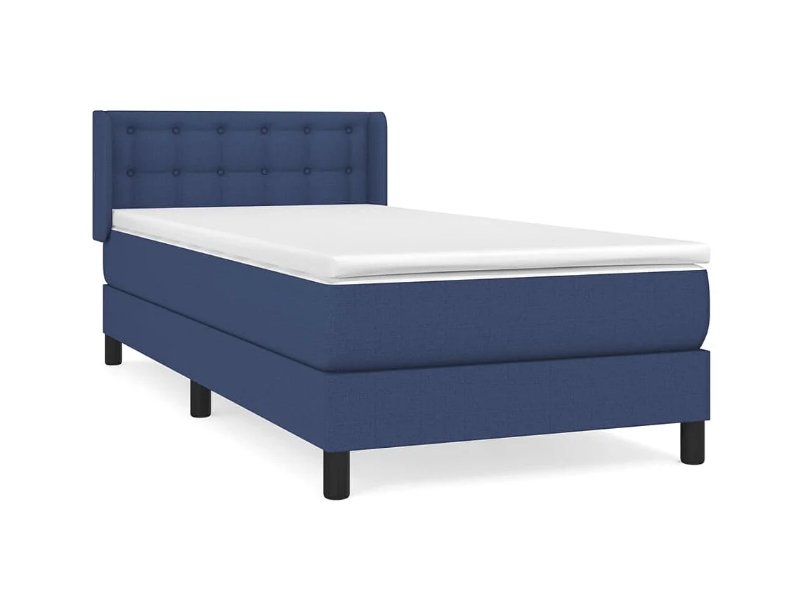 Conjunto Boxspring - 90x200 cm + Somieres + colchón tela azul ES40419