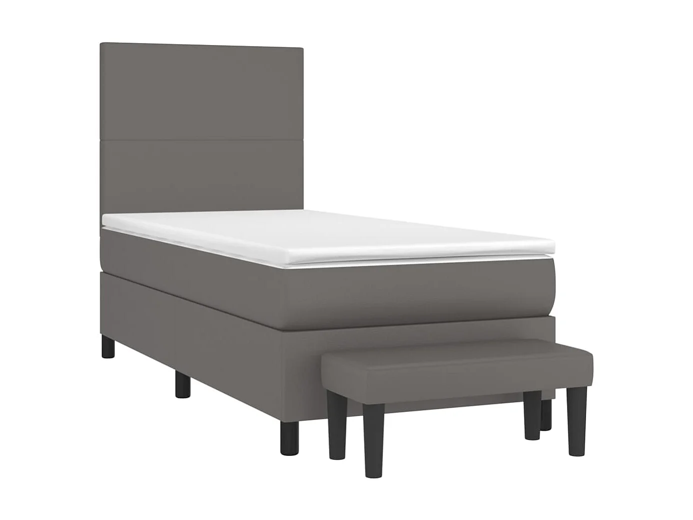 Boxspringbett mit Matratze,Bett für Schlafzimmer Grau 90x190 cm Kunstleder -CFW23462