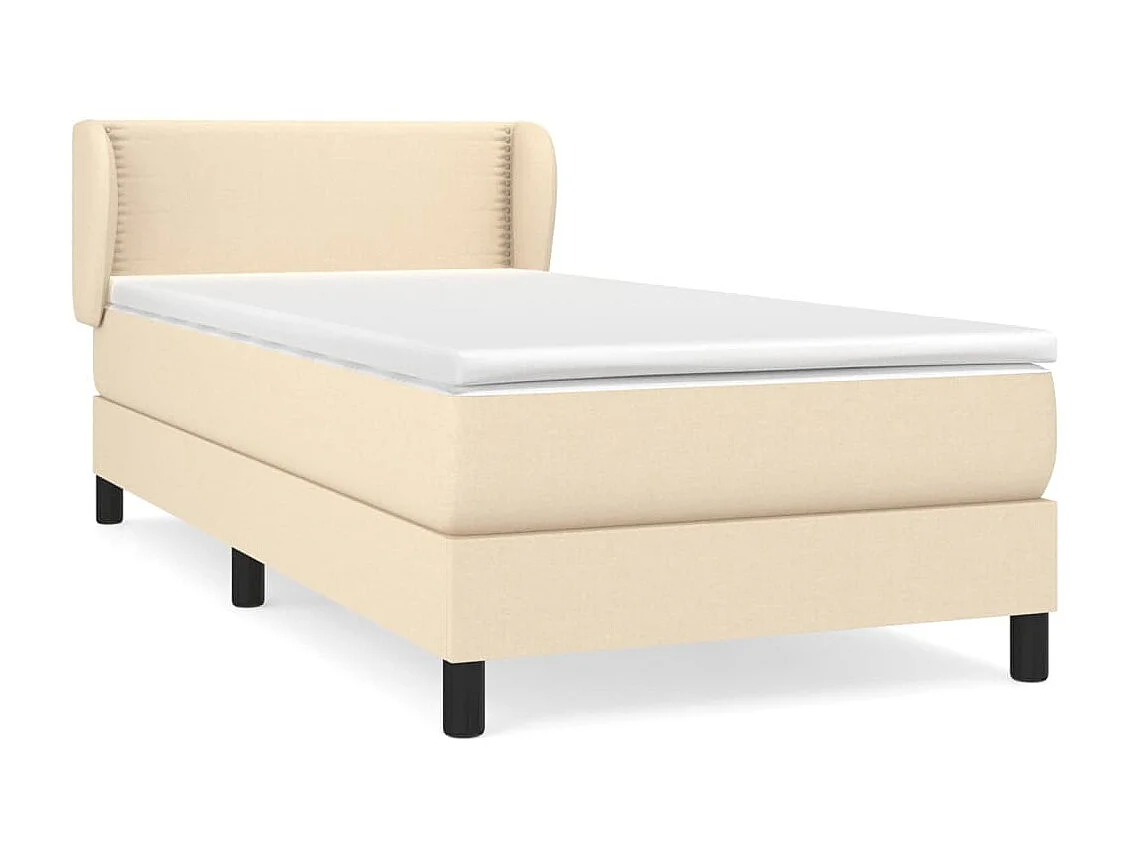 Cama continental com molas+ colchão 100x200 cm tecido cor creme PT664763