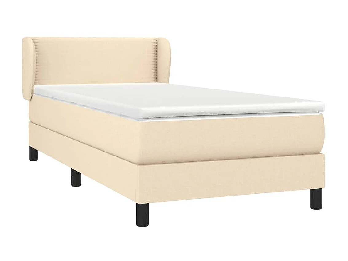 Cama continental com molas+ colchão 100x200 cm tecido cor creme PT664763