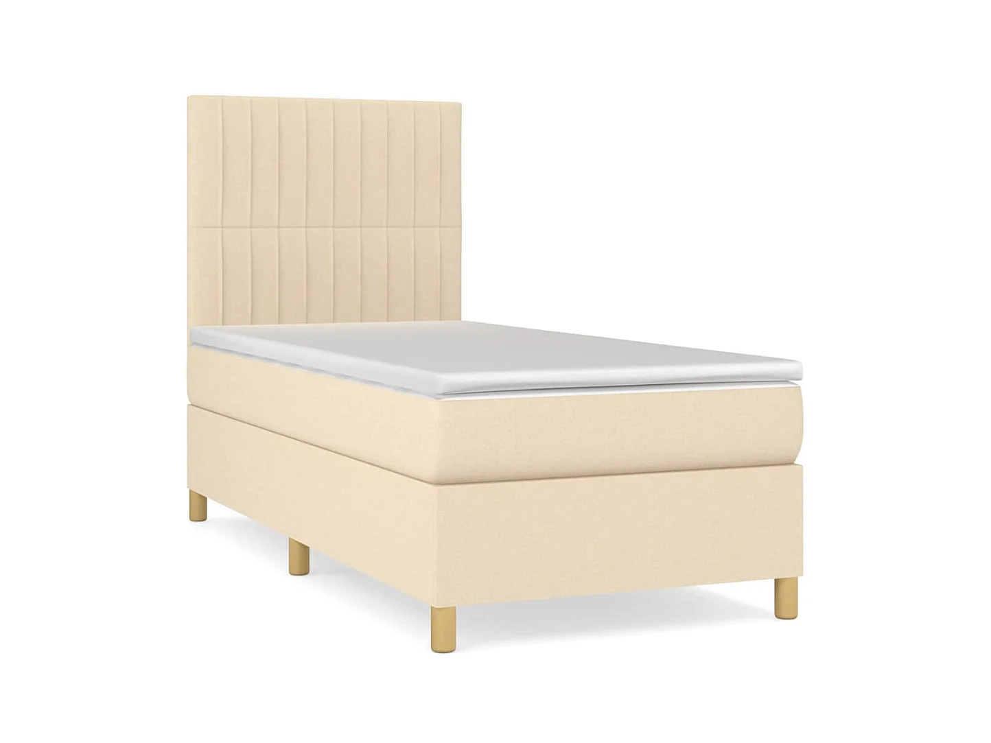 Boxspringbett mit Matratze,Bett für Schlafzimmer Creme 100x200 cm Stoff -CFW59879
