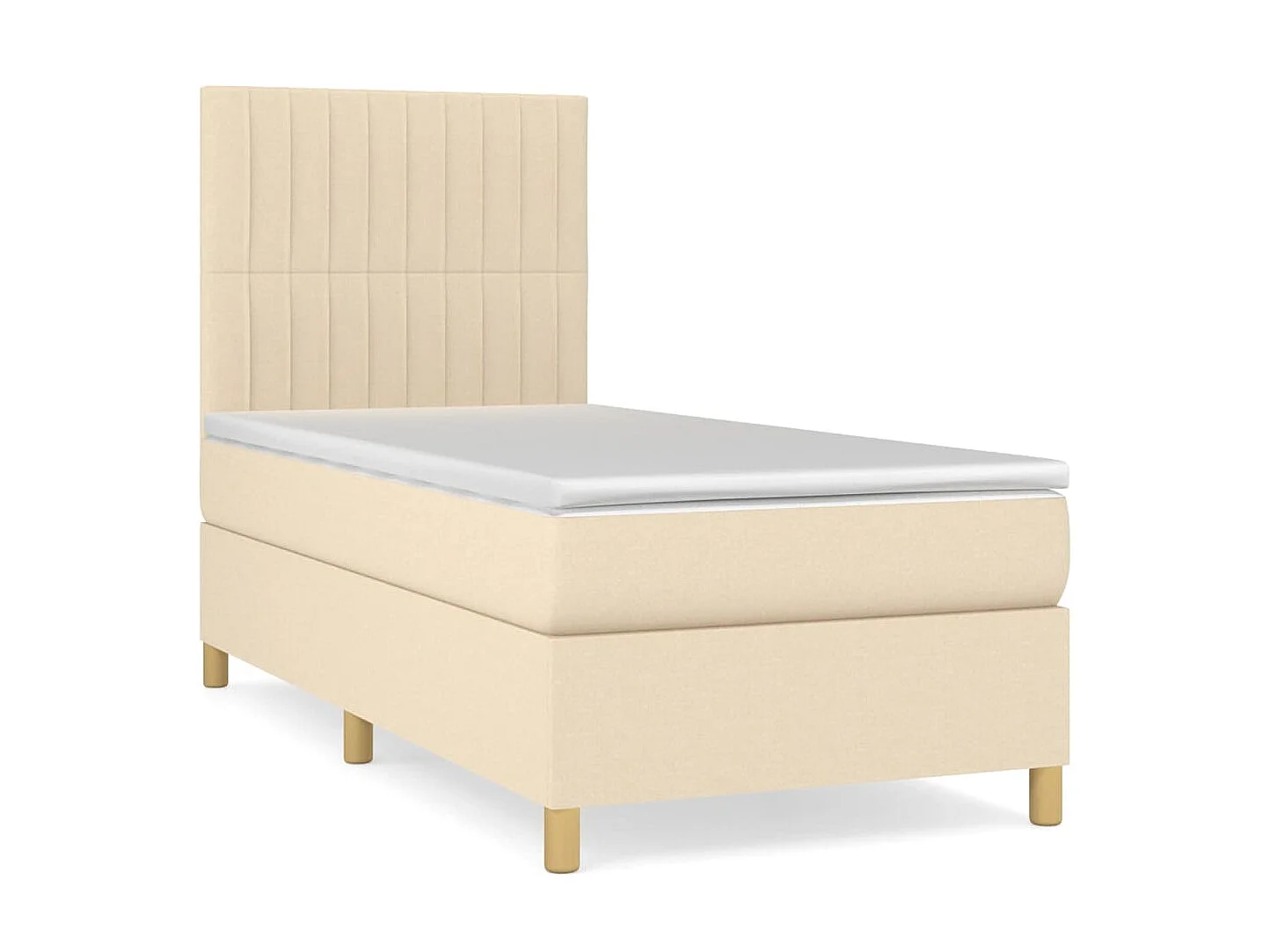 Boxspringbett mit Matratze,Bett für Schlafzimmer Creme 100x200 cm Stoff -CFW59879