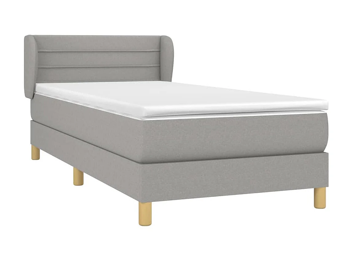 Boxspringbett mit Matratze,Bett für Schlafzimmer Hellgrau 90x200 cm Stoff -CFW81386