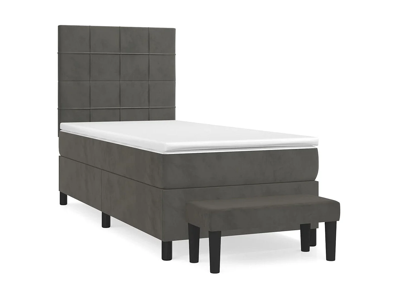 Boxspringbett mit Matratze,Bett für Schlafzimmer Dunkelgrau 90x190 cm Samt -CFW86118