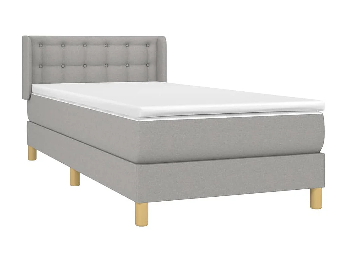 Boxspringbett mit Matratze,Bett für Schlafzimmer Hellgrau 100x200 cm Stoff -CFW77662