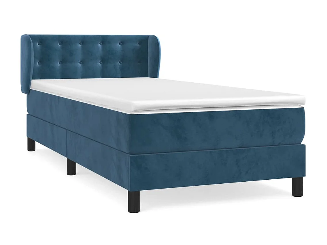 Boxspringbett mit Matratze,Bett für Schlafzimmer Dunkelblau 90x200 cm Samt -CFW41028
