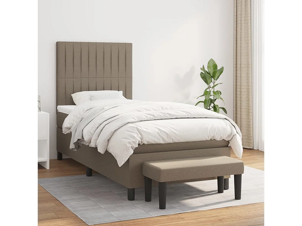 Boxspringbett mit Matratze,Bett für Schlafzimmer Taupe 100x200 cm Stoff -CFW69142