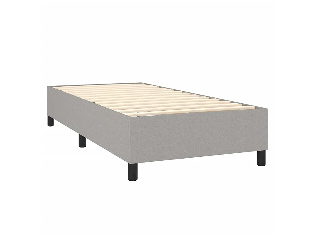 Conjunto Boxspring - 90x190 cm + Somieres + colchón tela gris claro ES35444