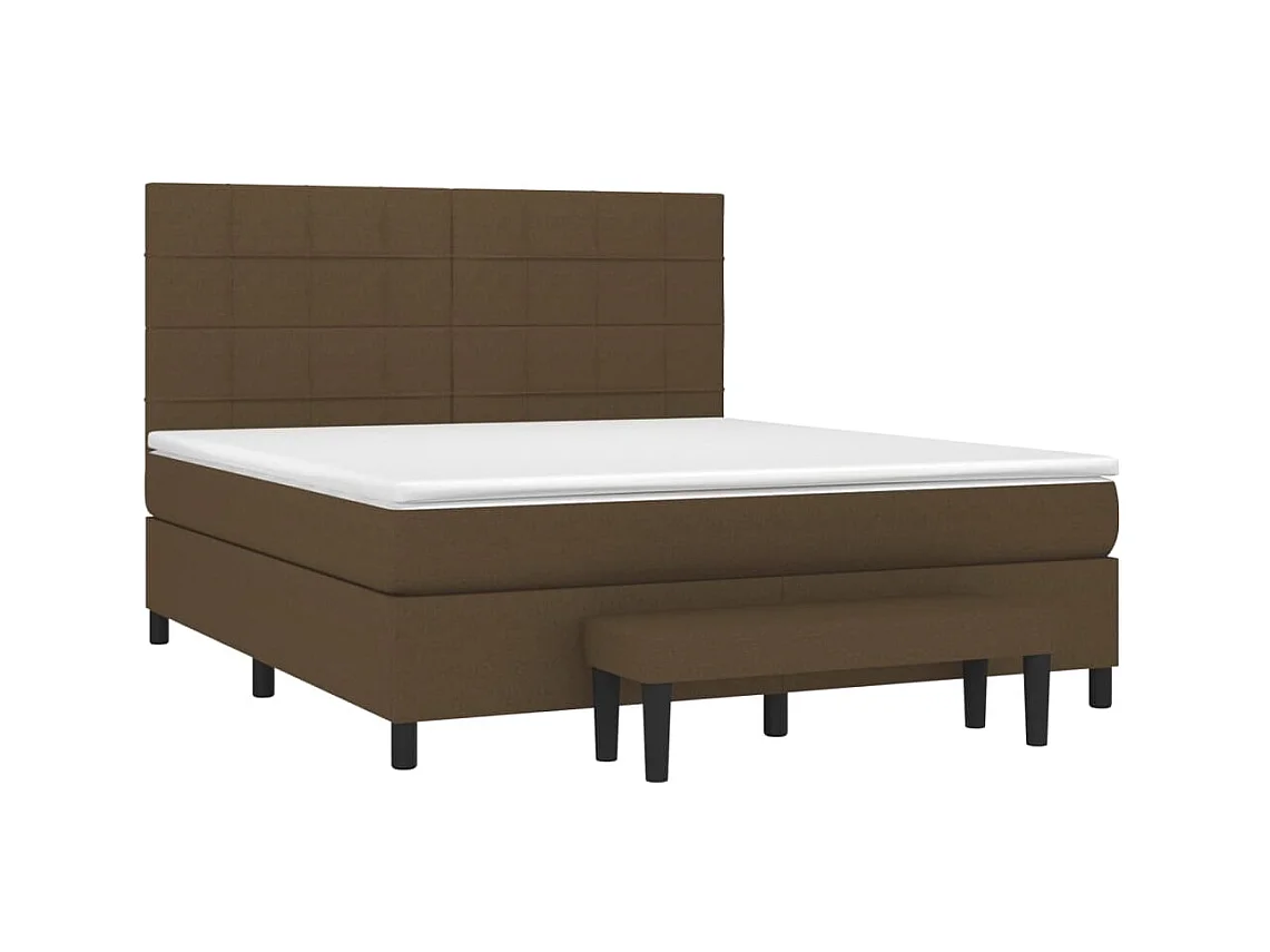 Ensemble complet boxspring - 180x200 cm + sommier tapissier + matelas Marron foncé SRGW44074