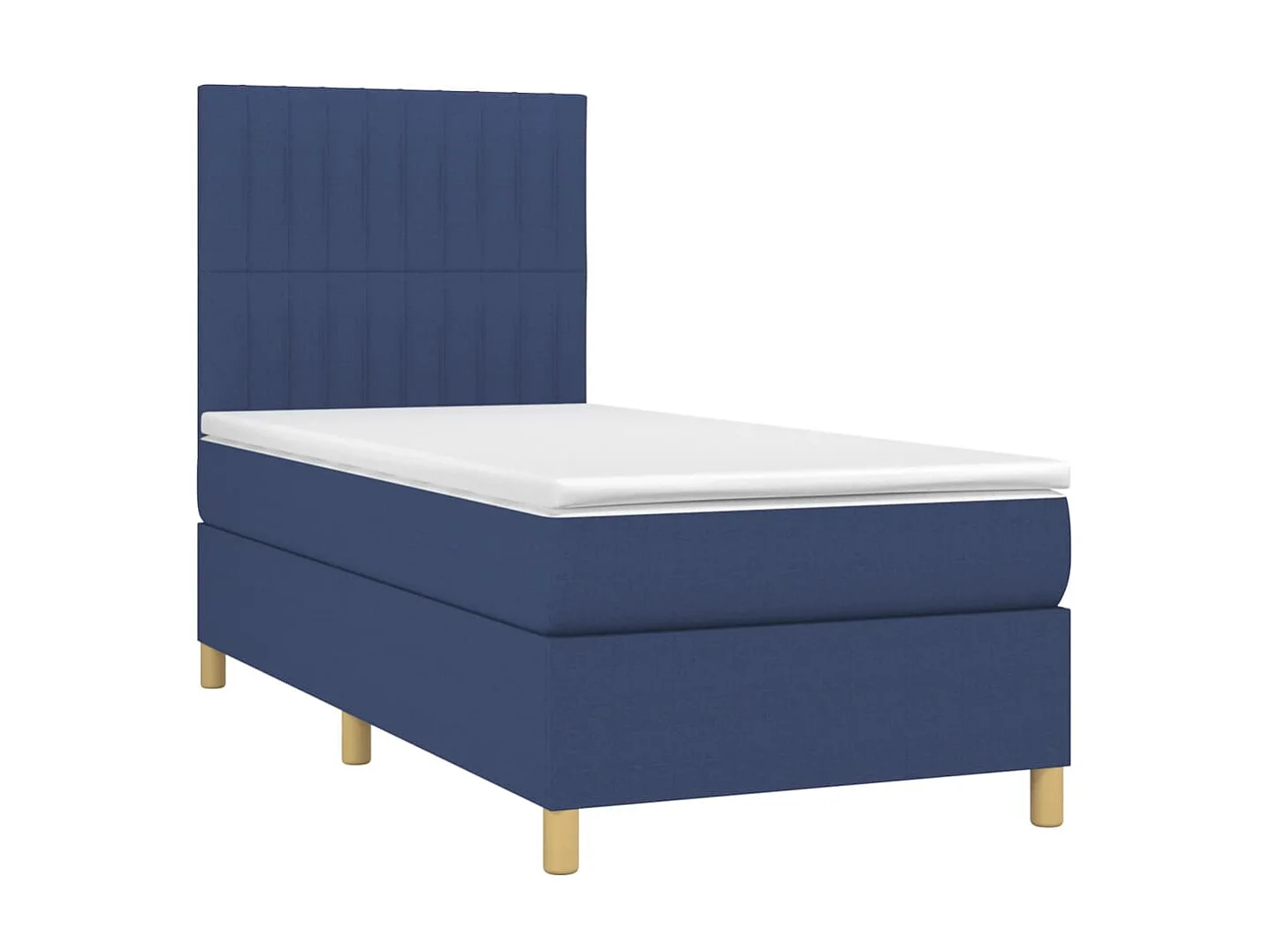 Cama continental c/ colchão e LED 80x200 cm tecido azul PT145740