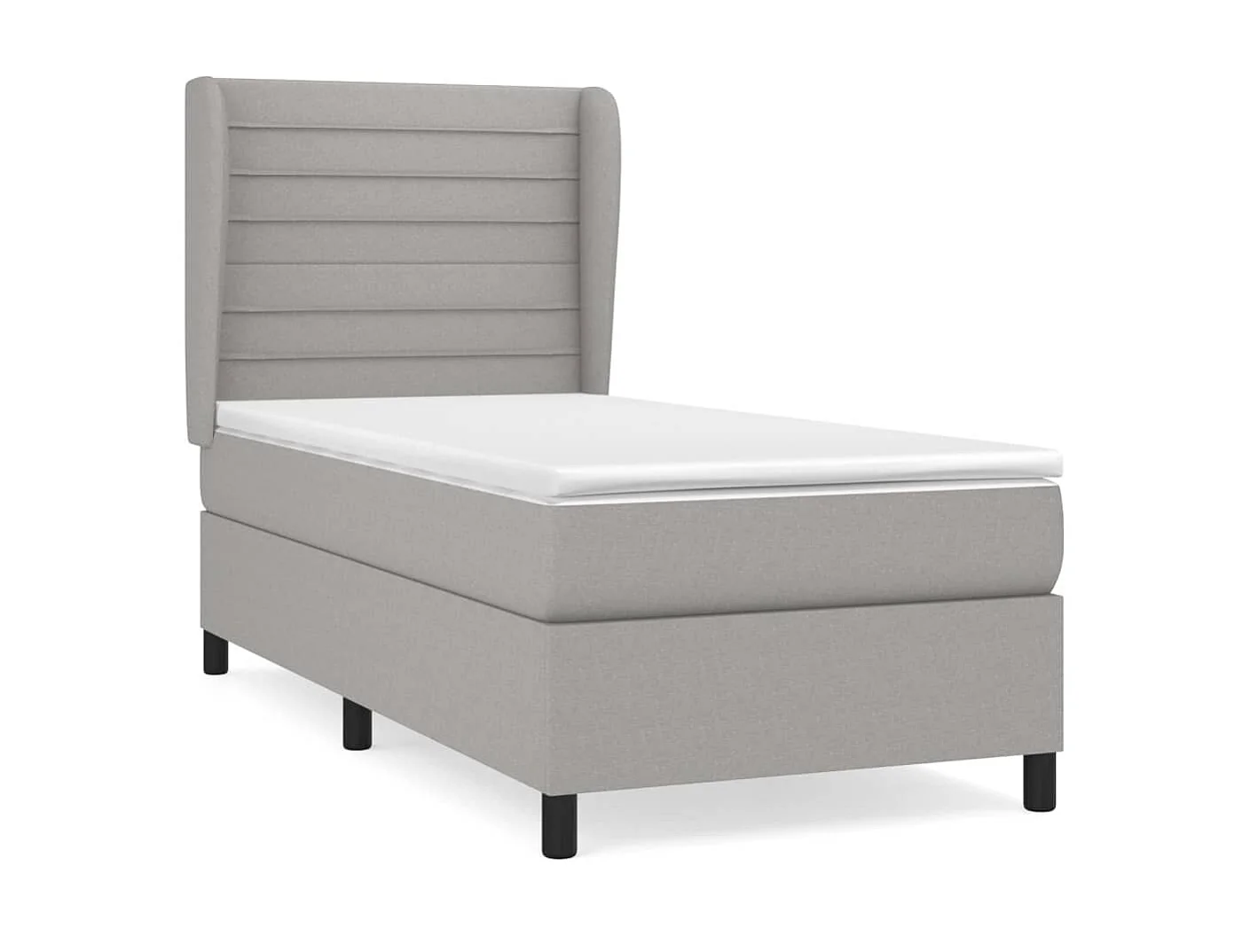Conjunto Boxspring - 80x200 cm + Somieres + colchón tela gris claro ES36871