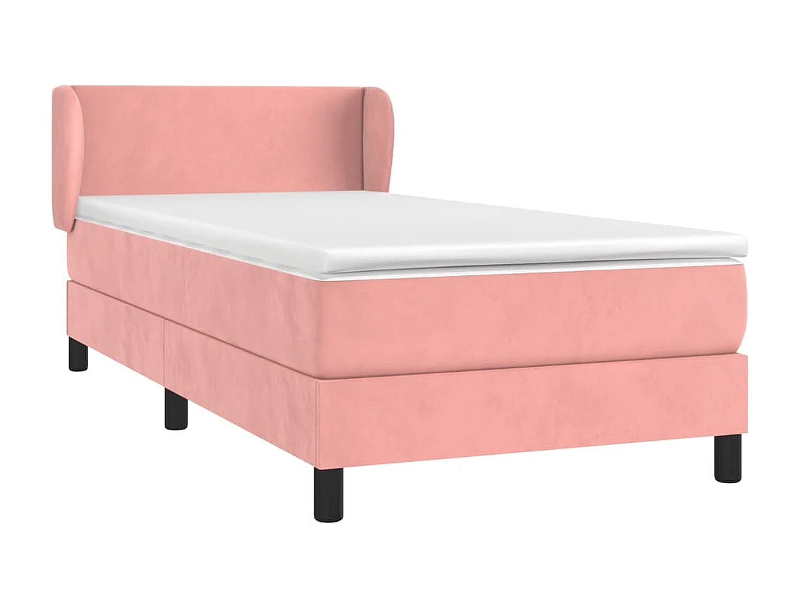 Boxspringbett mit Matratze,Bett für Schlafzimmer Rosa 90x200 cm Samt -CFW10332
