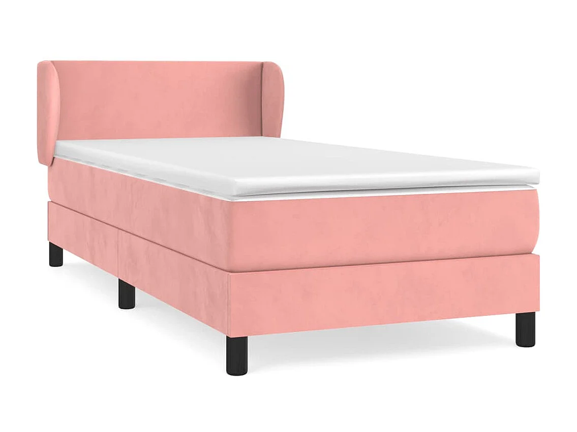 Lit-90x200 cm avec sommier tapissier + matelas Rose Velours SRGW96899