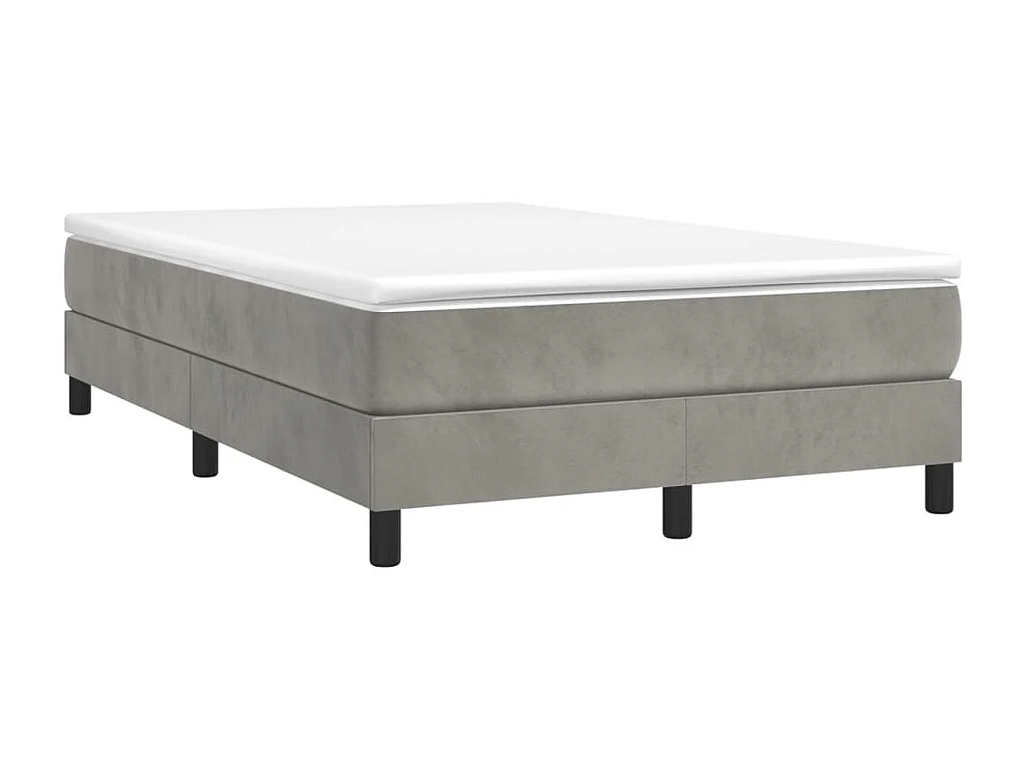 Boxspringbett mit Matratze,Bett für Schlafzimmer Hellgrau 120x200 cm Samt -CFW81657