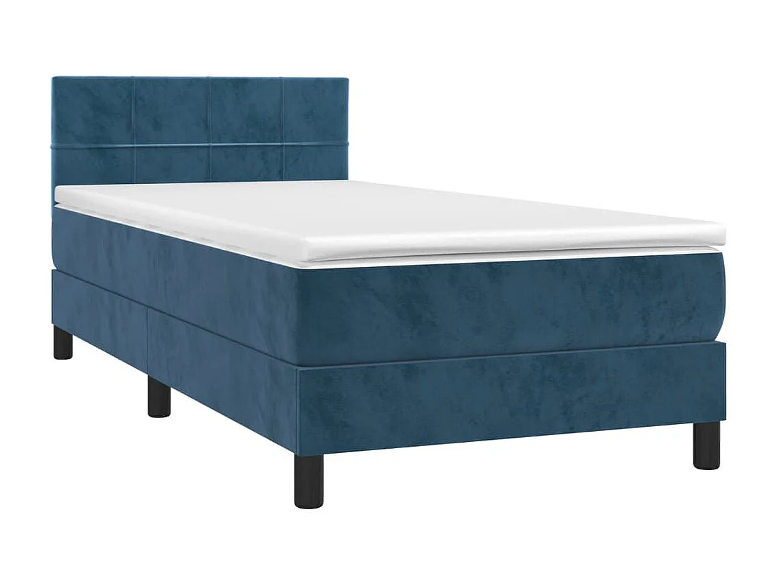 Ensemble complet boxspring - 100x200 cm + sommier tapissier + matelas Bleu foncé SRGW67283