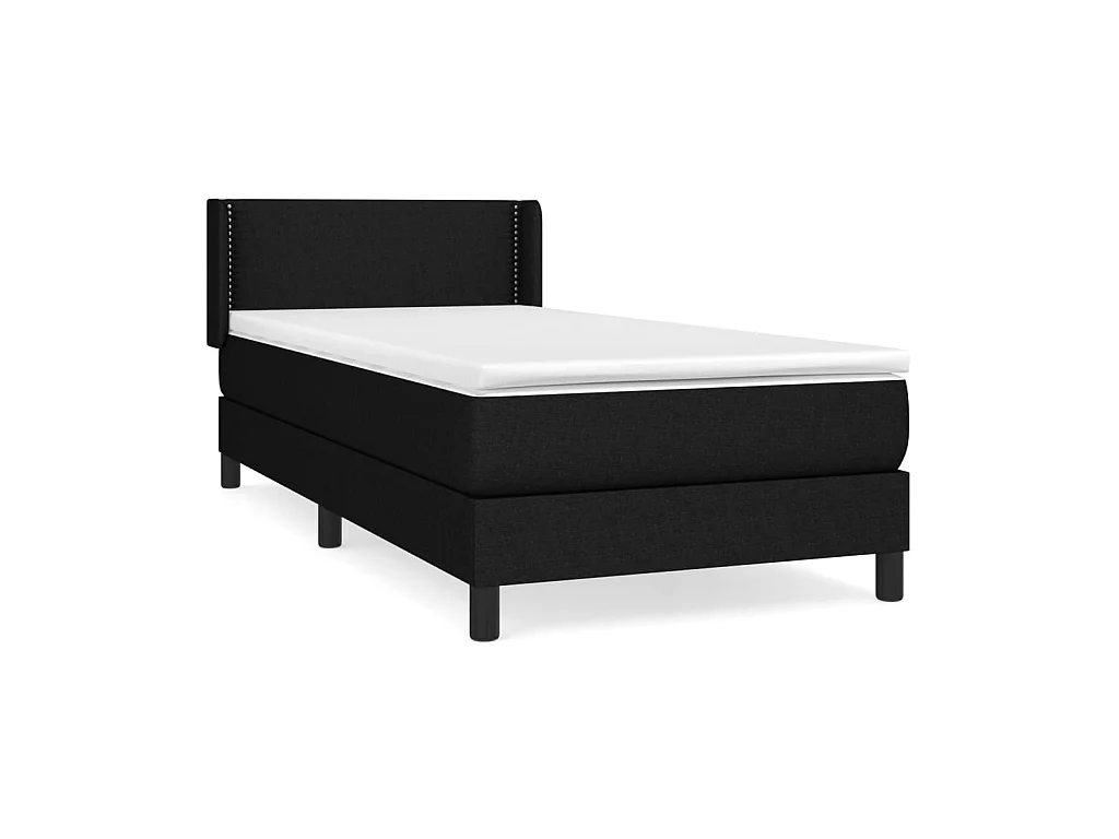 Cama continental com molas+ colchão 90x190 cm tecido preto PT538330