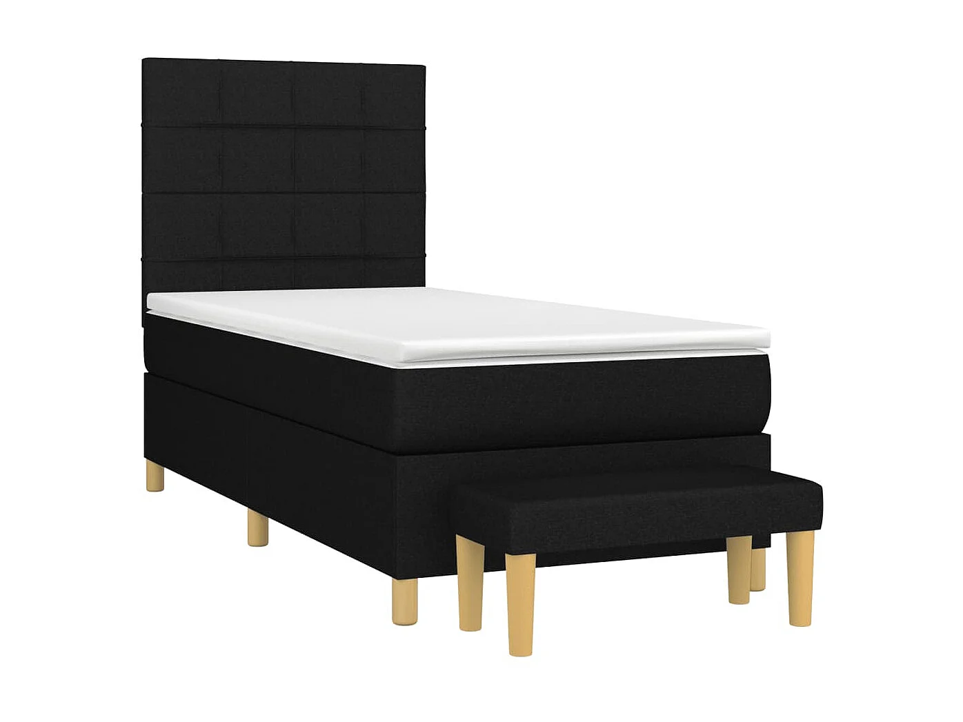 Conjunto Boxspring - 80x200 cm + Somieres + colchón tela negro ES38128