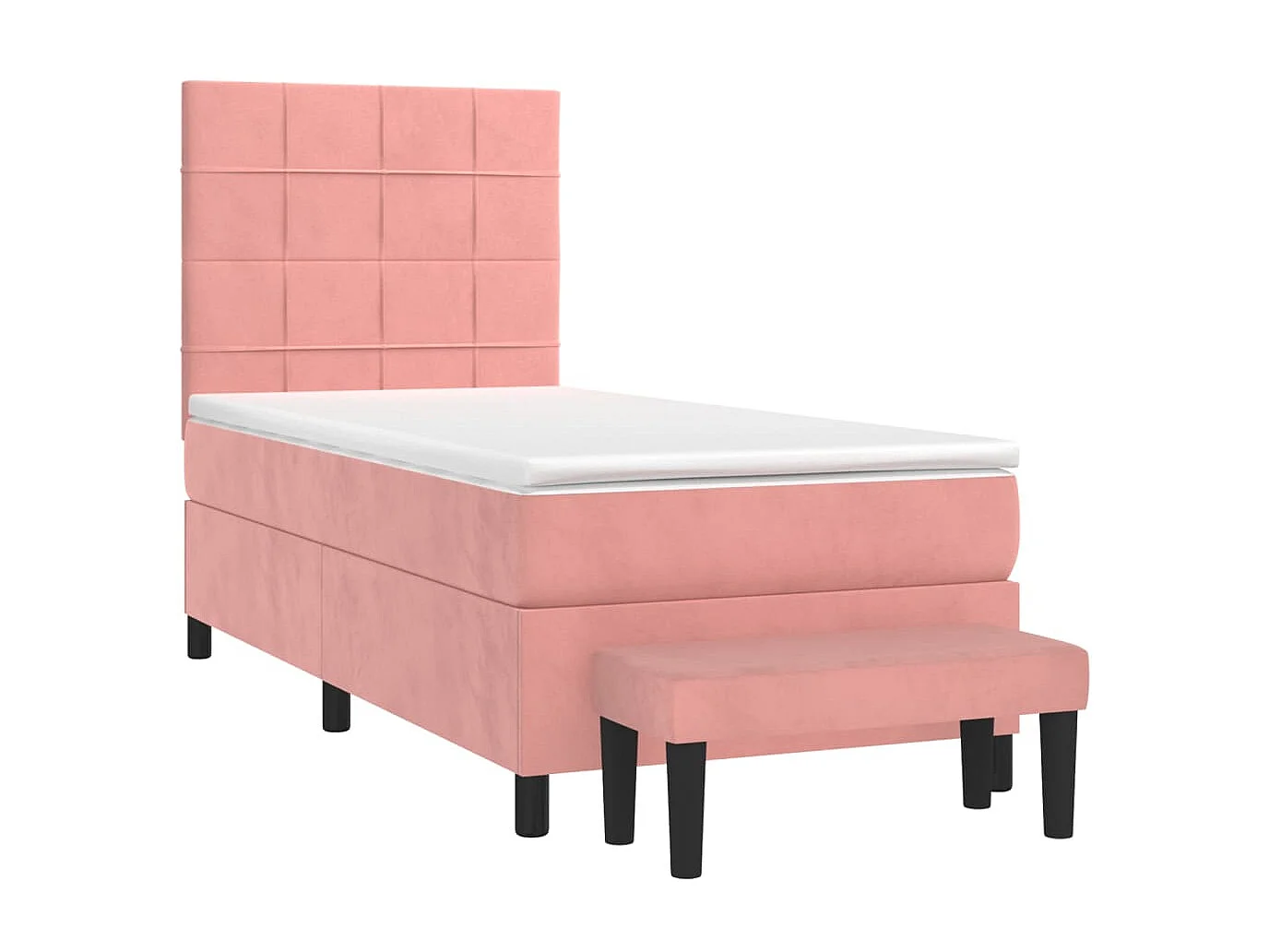 Boxspringbett mit Matratze,Bett für Schlafzimmer Rosa 100x200 cm Samt -CFW98951