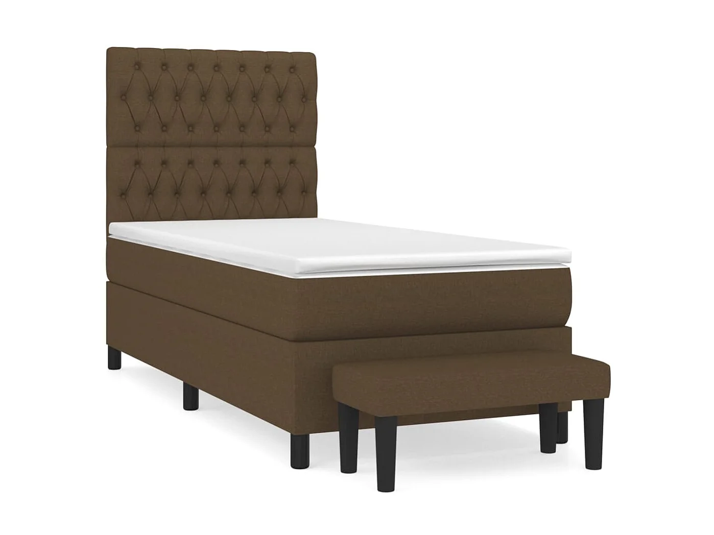 Boxspringbett mit Matratze,Bett für Schlafzimmer Dunkelbraun 90x200 cm Stoff -CFW14234