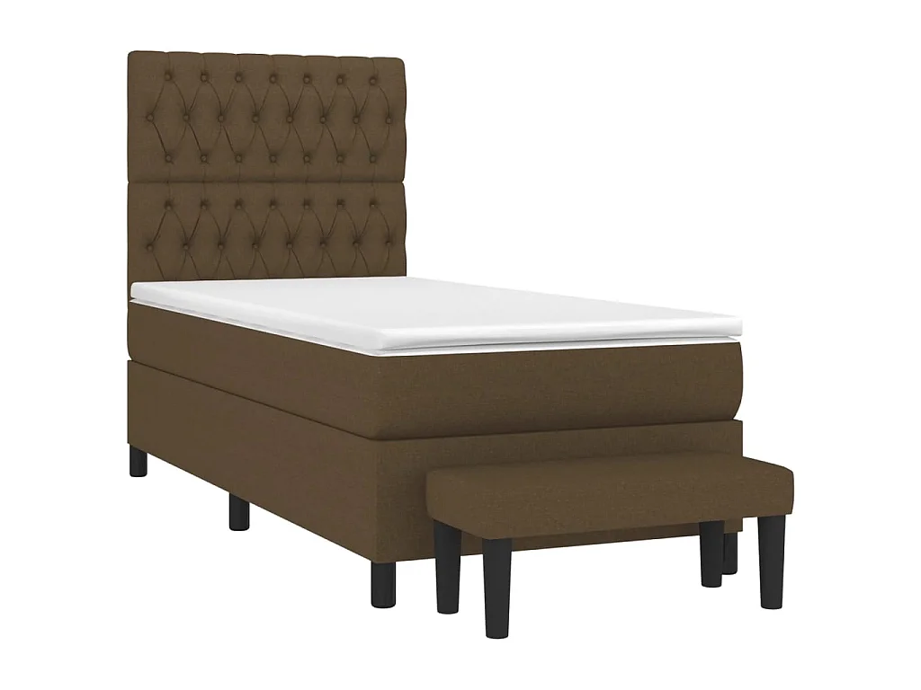 Boxspringbett mit Matratze,Bett für Schlafzimmer Dunkelbraun 90x200 cm Stoff -CFW14234
