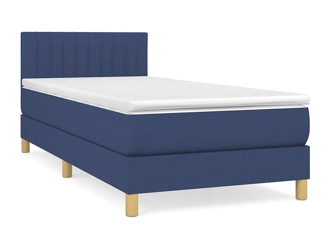 Ensemble complet boxspring - 80x200 cm + sommier tapissier + matelas Bleu Tissu SRGW41228