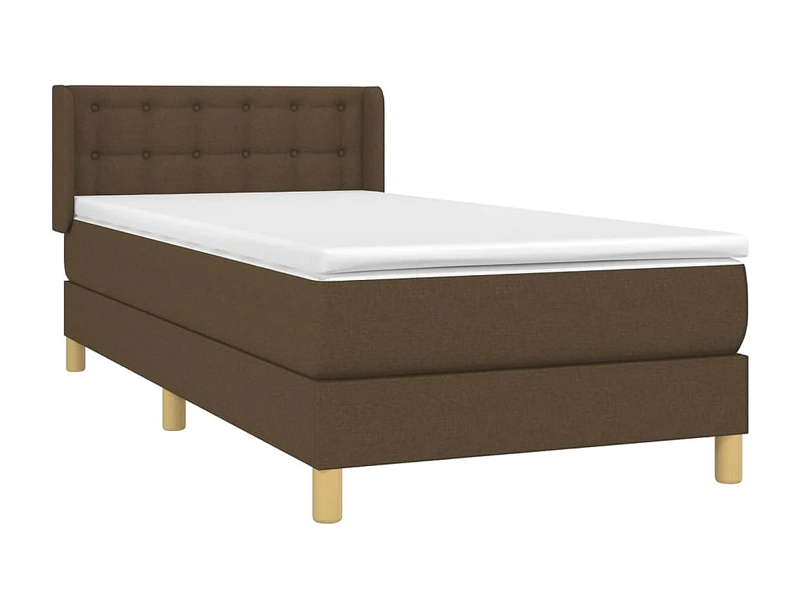 Ensemble complet boxspring - 80x200 cm + sommier tapissier + matelas Marron foncé SRGW62707