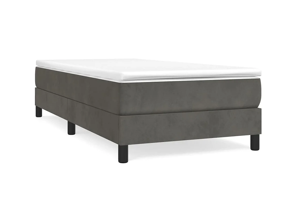 Conjunto Boxspring - 100x200 cm + Somieres + colchón terciopelo gris oscuro ES41344