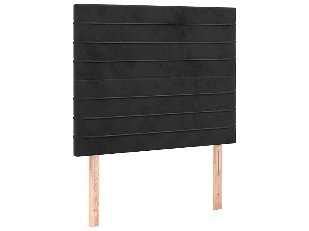 Cama continental com molas+ colchão 90x190 cm veludo preto PT535865