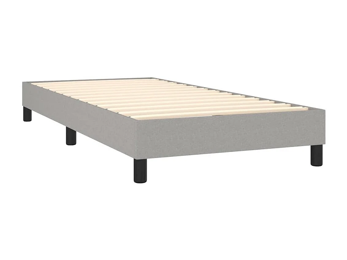 Cama continental com molas+ colchão 90x200 cm tecido cinza-claro PT607584
