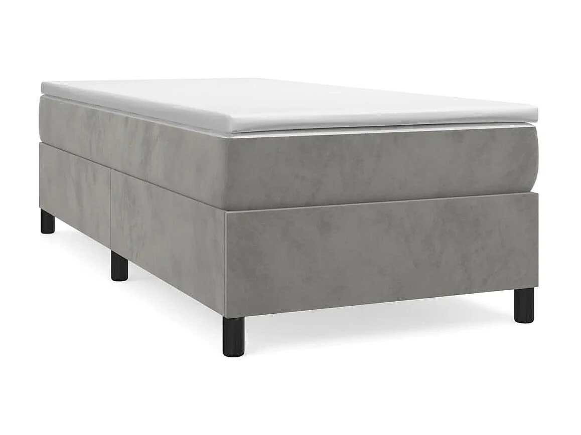 Boxspring met matras fluweel lichtgrijs 80x200 cm NL52749