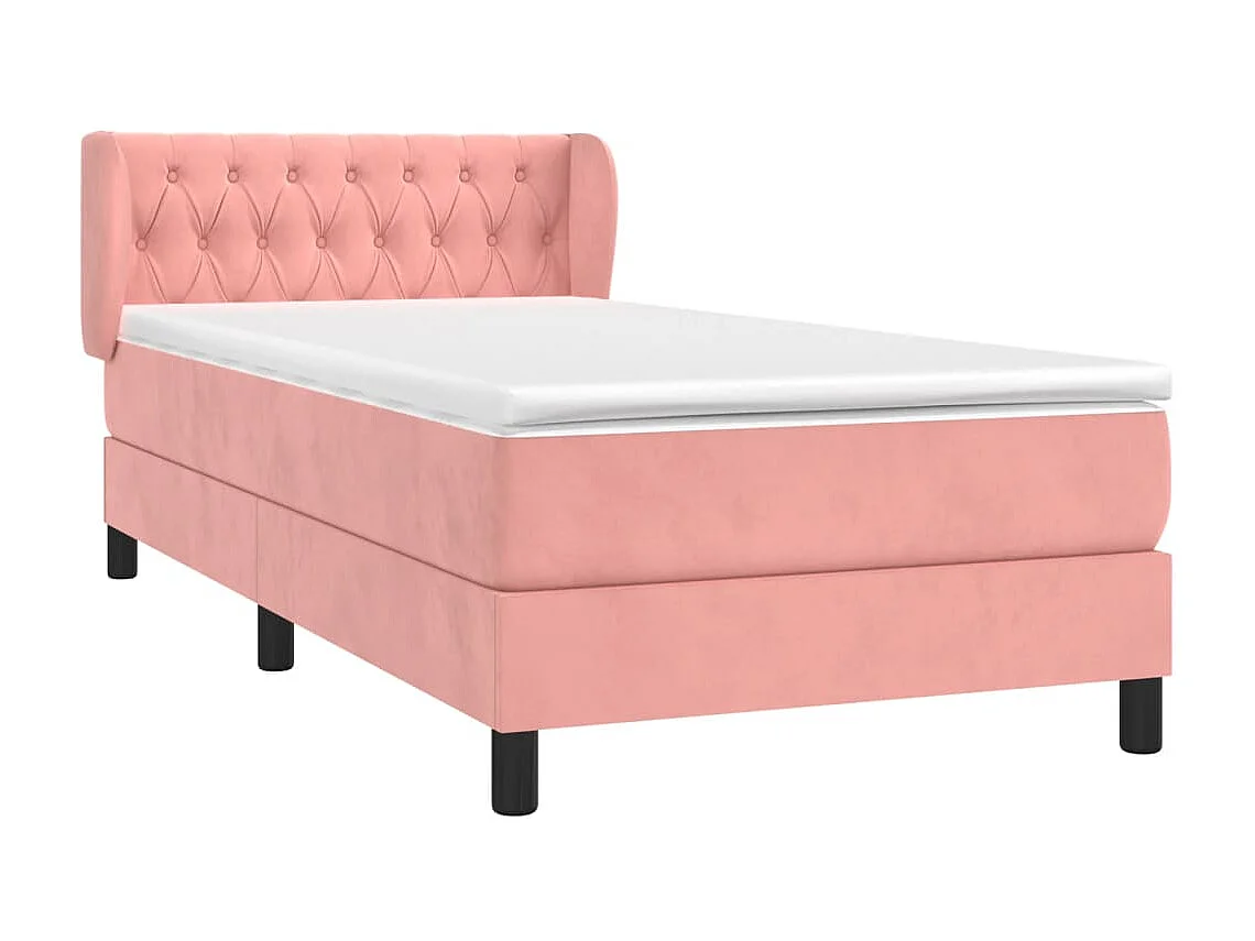 Boxspringbett mit Matratze,Bett für Schlafzimmer Rosa 90x190 cm Samt -CFW62401