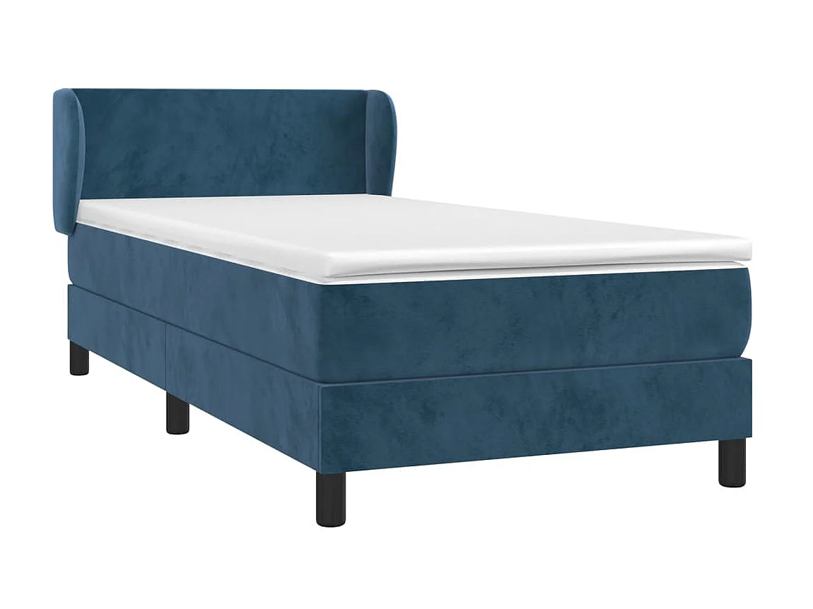 Boxspringbett mit Matratze,Bett für Schlafzimmer Dunkelblau 90x200 cm Samt -CFW45156