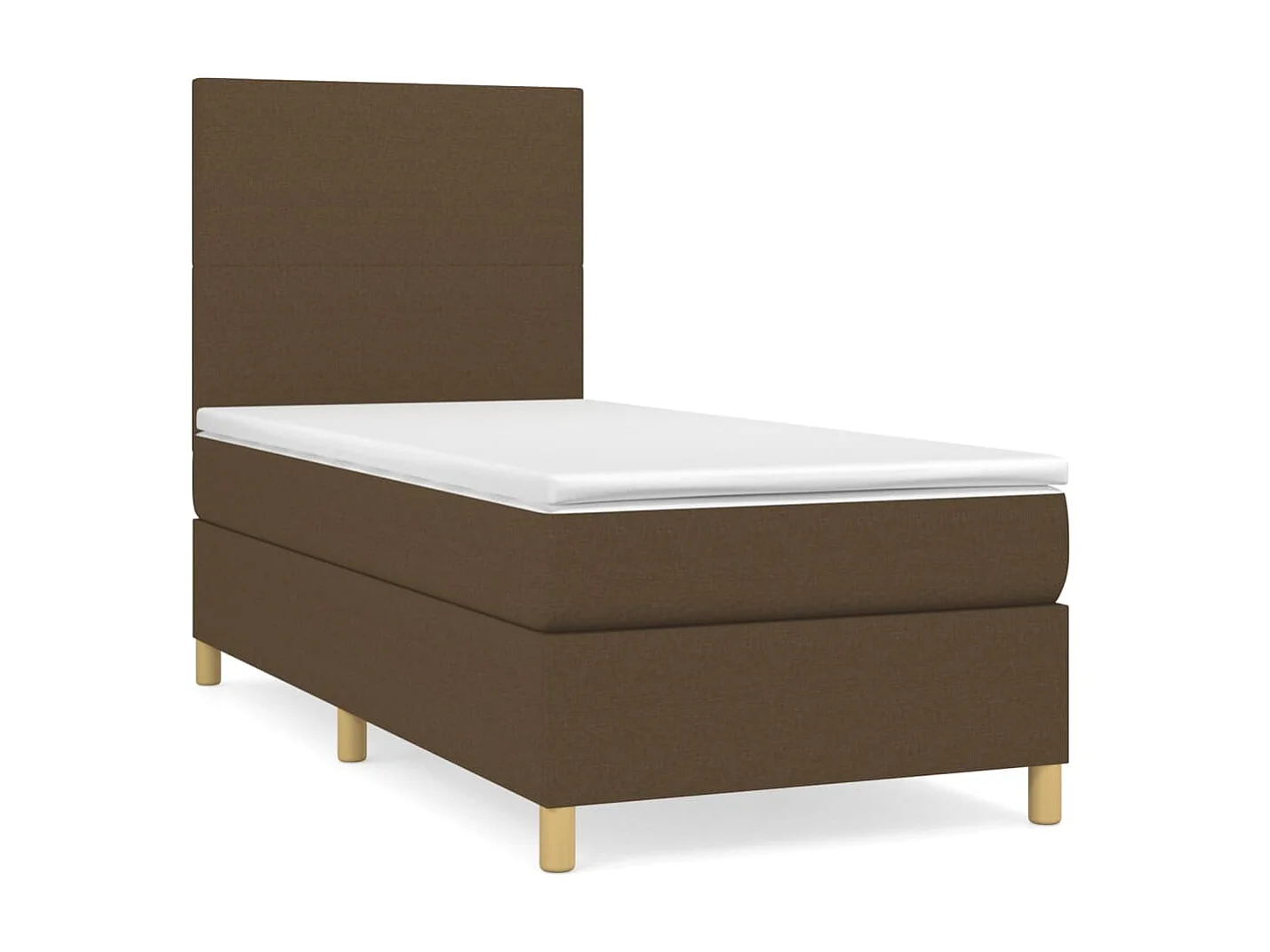 Cama continental com molas+ colchão 90x200 cm tecido castanho-escuro PT260466