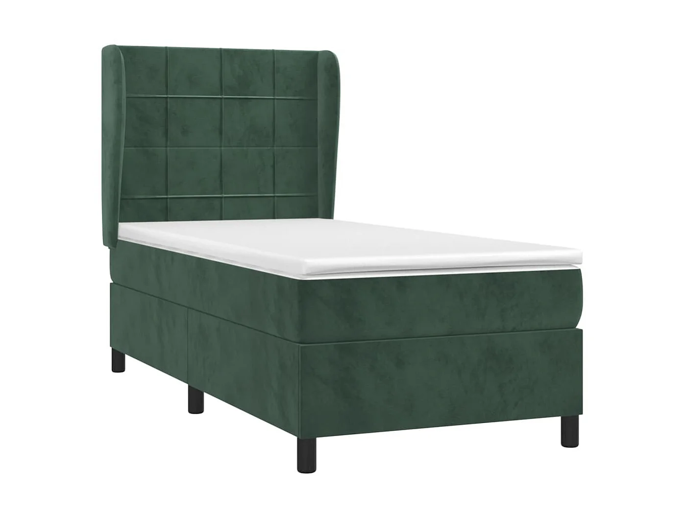 Boxspringbett mit Matratze,Bett für Schlafzimmer Dunkelgrün 90x200 cm Samt -CFW14348