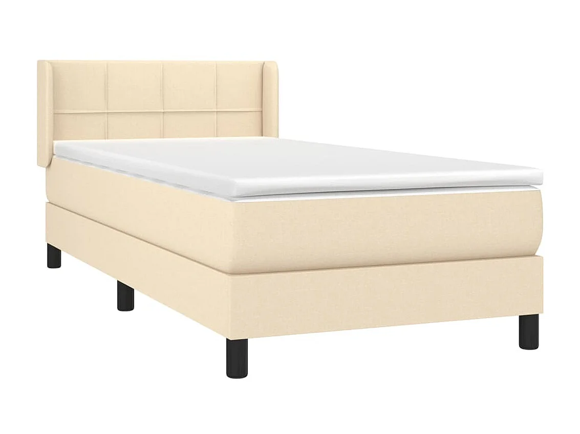 Boxspringbett mit Matratze,Bett für Schlafzimmer Creme 90x200 cm Stoff -CFW46989