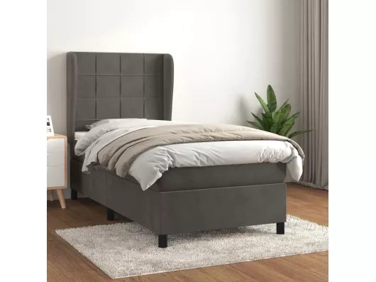 Kauf Unique Boxspringbett mit Matratze,Bett für Schlafzimmer Dunkelgrau 90x200 cm Samt -CFW11524