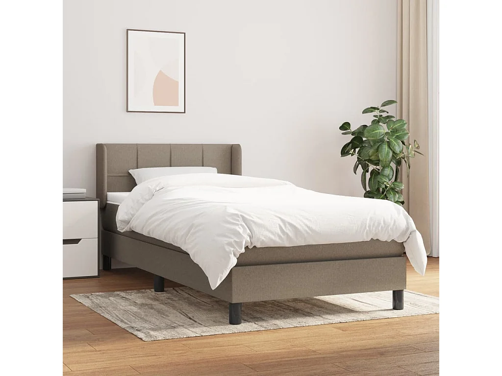 Boxspringbett mit Matratze,Bett für Schlafzimmer Taupe 100x200 cm Stoff -CFW86558