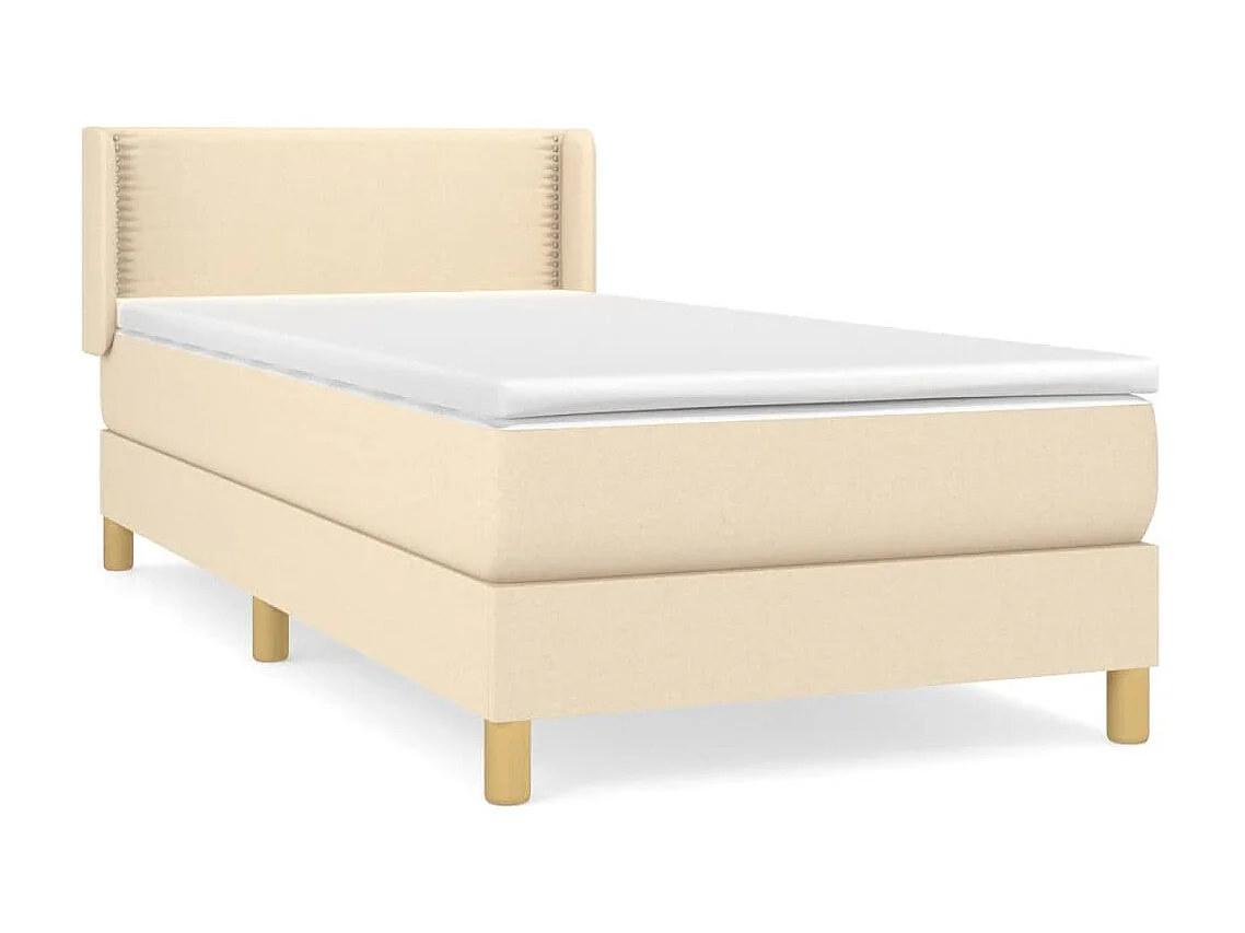 Cama continental com molas+ colchão 100x200 cm tecido cor creme PT540039