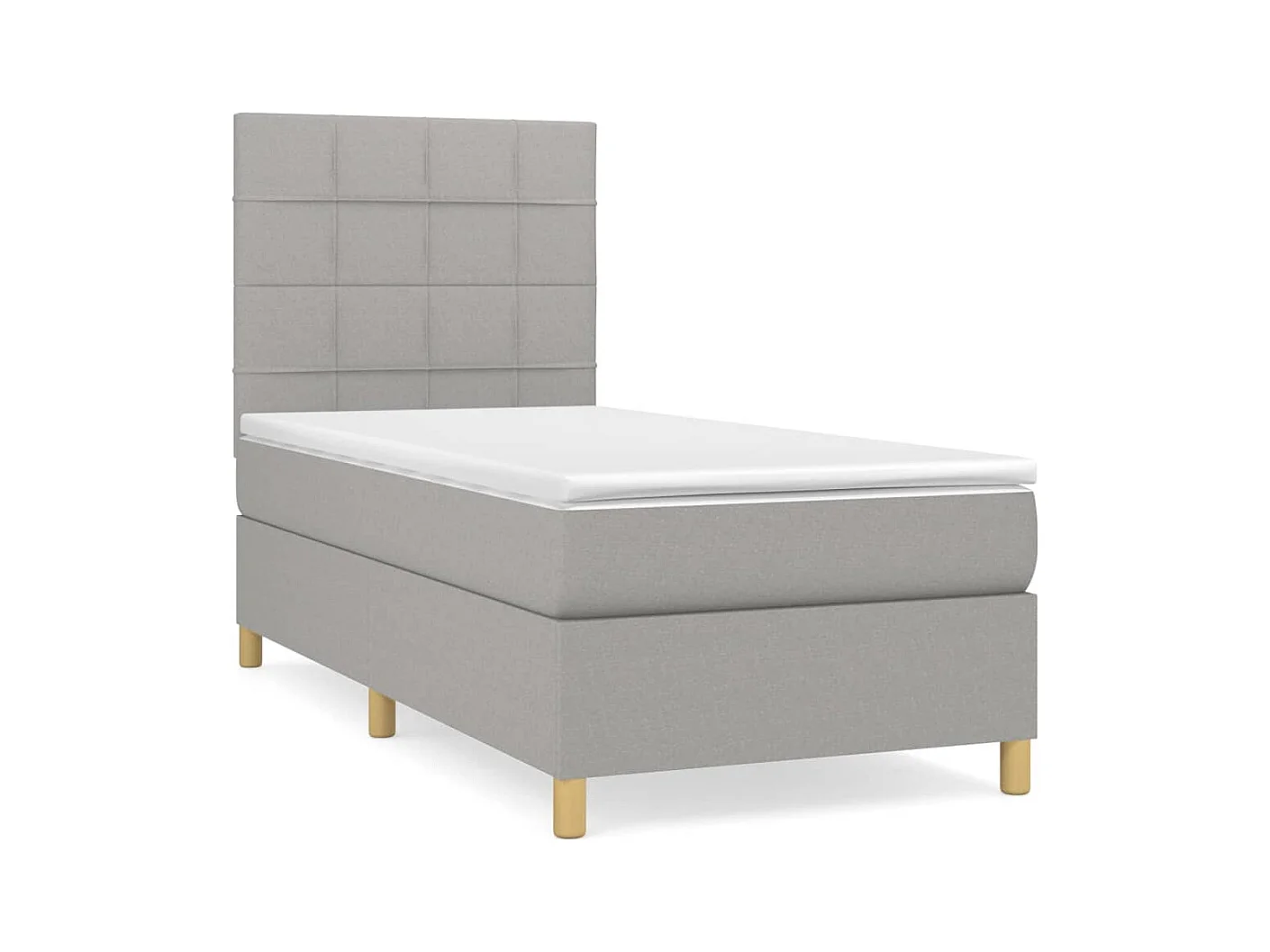 Conjunto Boxspring - 90x190 cm + Somieres + colchón tela gris claro ES35747