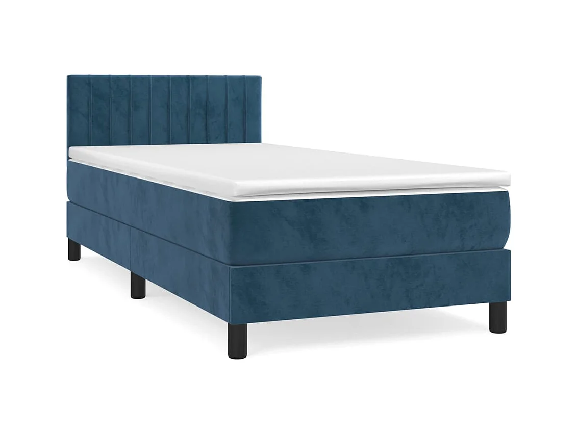 Ensemble complet boxspring - 100x200 cm + sommier tapissier + matelas Bleu foncé SRGW66800