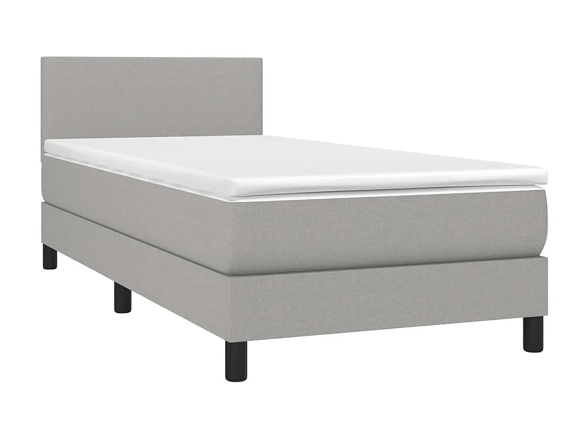 Ensemble complet boxspring - 100x200 cm + sommier tapissier + matelas Gris clair Tissu SRGW55540