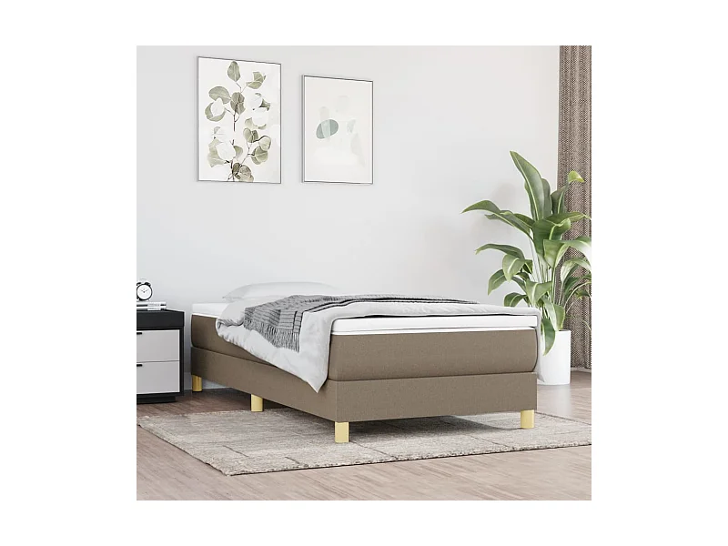 Ensemble complet boxspring - 100x200 cm + sommier tapissier + matelas Taupe Tissu SRGW63547