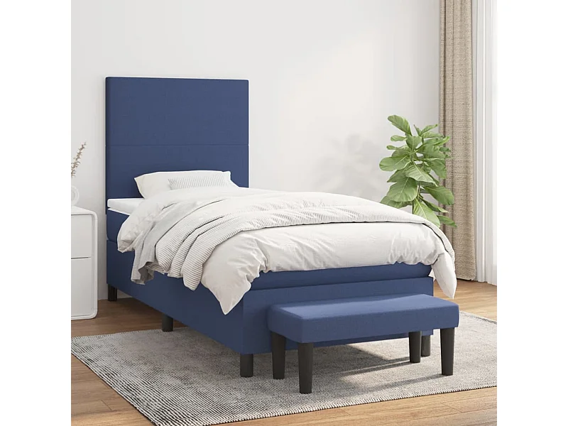 Boxspringbett mit Matratze,Bett für Schlafzimmer Blau 90x200 cm Stoff -CFW50372
