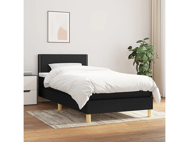 Boxspringbett mit Matratze,Bett für Schlafzimmer Schwarz 100x200 cm Stoff -CFW87842