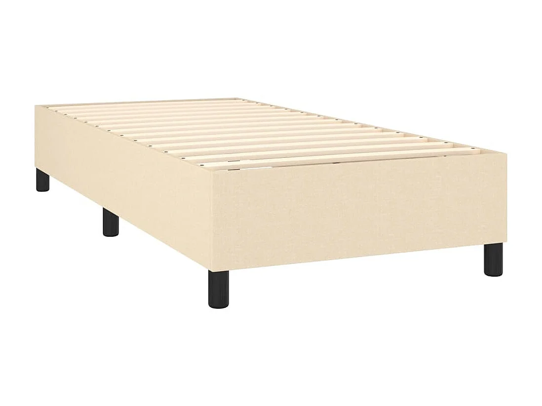 Cama continental c/ colchão e LED 90x200 cm tecido cor creme PT961651