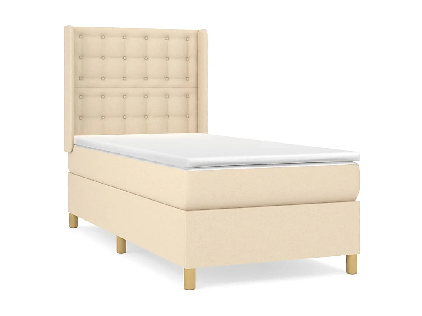 Boxspringbett mit Matratze,Bett für Schlafzimmer Creme 100x200 cm Stoff -CFW69261