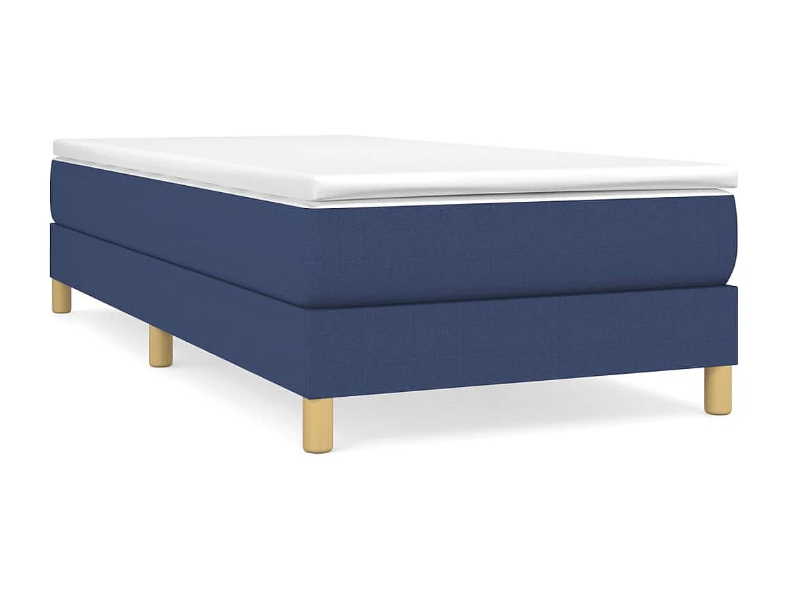 Ensemble complet boxspring - 100x200 cm + sommier tapissier + matelas Bleu Tissu SRGW65949