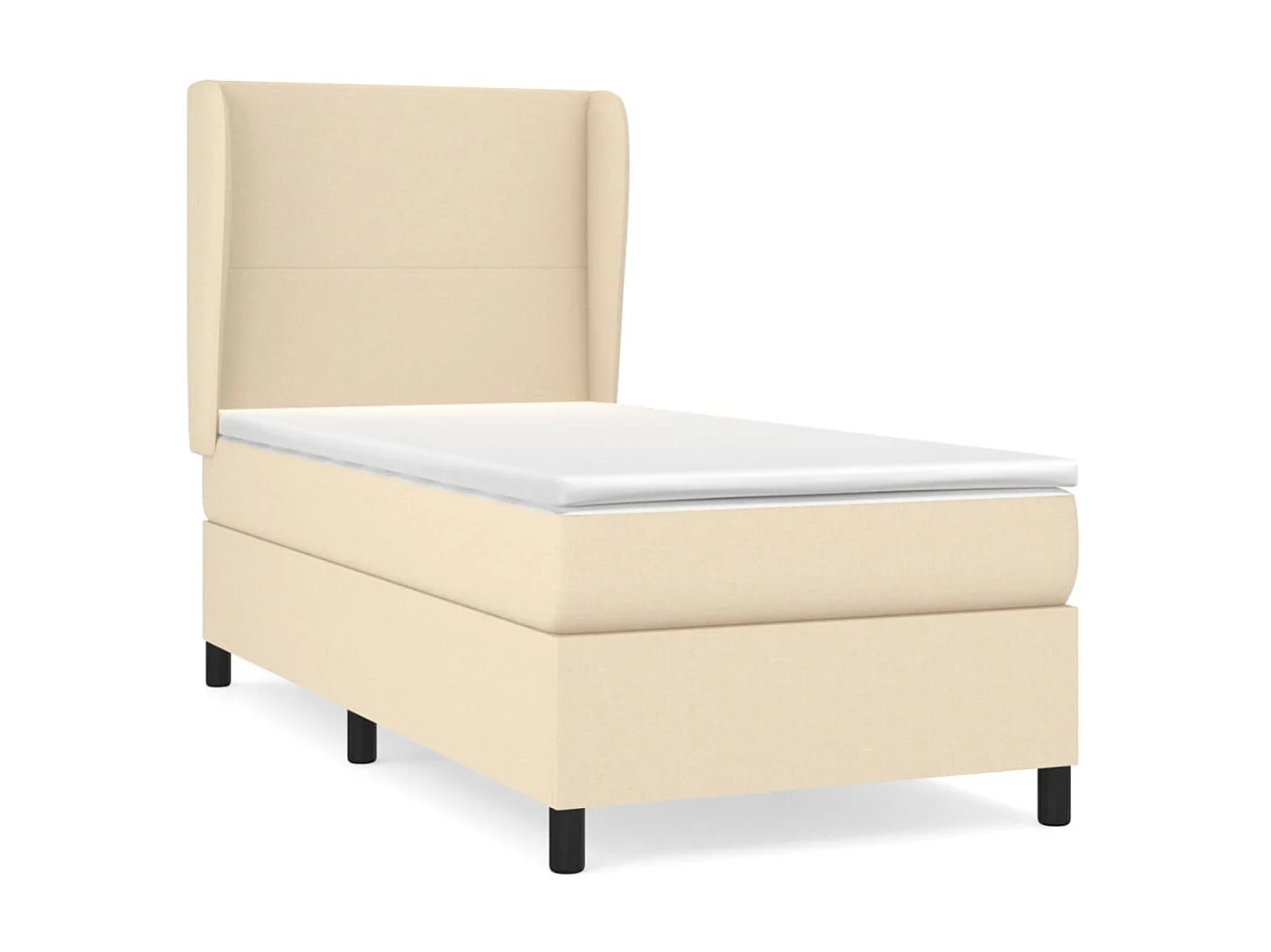 Conjunto Boxspring - 90x200 cm + Somieres + colchón tela color crema ES40418