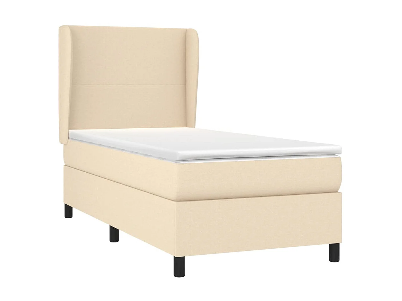Conjunto Boxspring - 90x200 cm + Somieres + colchón tela color crema ES40418